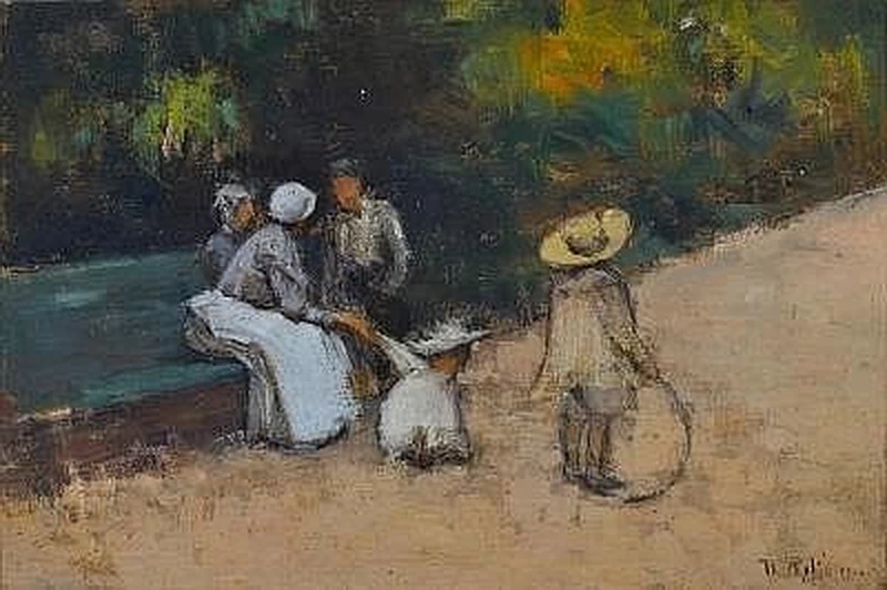 Nel parco Tre donne con due ragazze in un parco